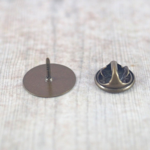 BAZA PRZYPINKI Z TALERZYKIEM STARE ZŁOTO 15 mm.