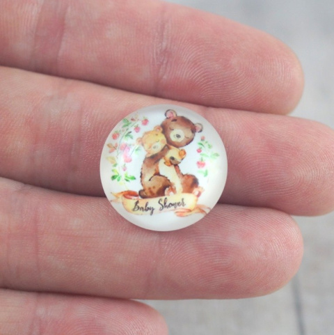 KABOSZON SZKLANY DWA MISIE 20 mm.