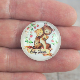 KABOSZON SZKLANY DWA MISIE 25 mm.