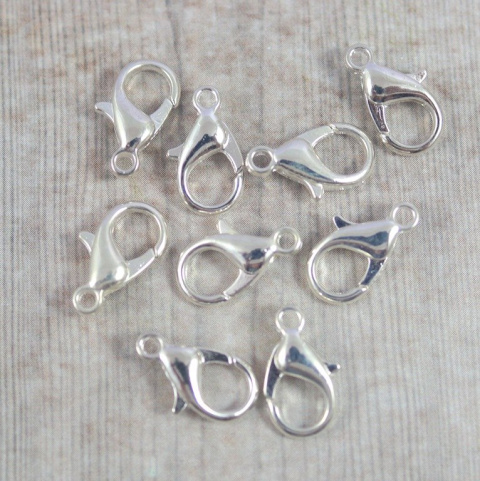 KARABIŃCZYKI SREBRNE 15 mm. 4 szt.