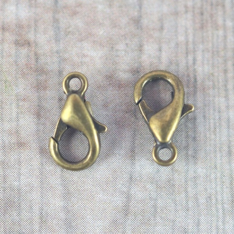 KARABIŃCZYKI STARE ZŁOTO 10 mm 2 szt.