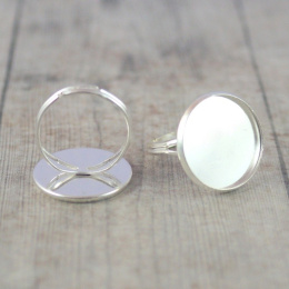 BAZA PIERŚCIONKA DO KABOSZONA SREBRNA 18 mm.