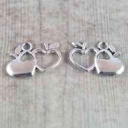 ZAWIESZKA DWA SERCA SREBRNA