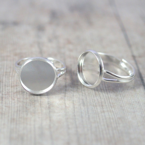 BAZA PIERŚCIONKA DO KABOSZONA SREBRNA 14 mm.