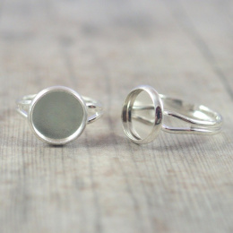 BAZA PIERŚCIONKA DO KABOSZONA SREBRNA 10 mm.