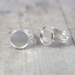 BAZA PIERŚCIONKA DO KABOSZONA SREBRNA 18 mm.