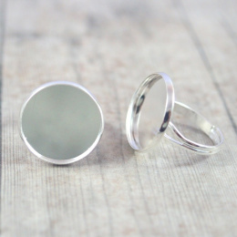 BAZA PIERŚCIONKA DO KABOSZONA SREBRNA 18 mm.