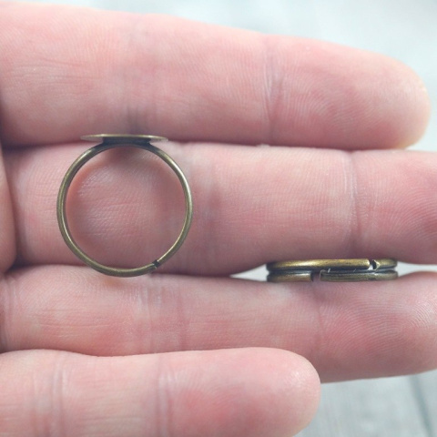 BAZA PIERŚCIONKA TARCZA STARE ZŁOTO 10 mm.