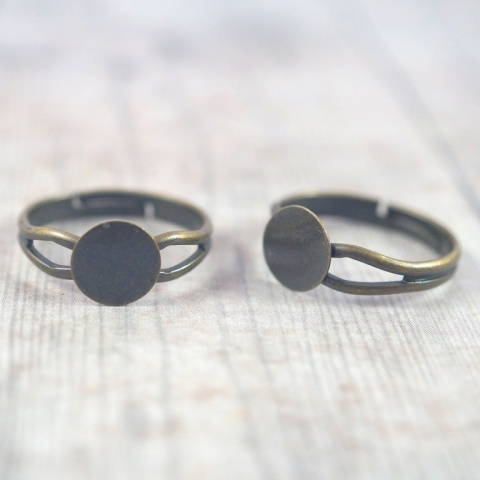 BAZA PIERŚCIONKA TARCZA STARE ZŁOTO 10 mm.