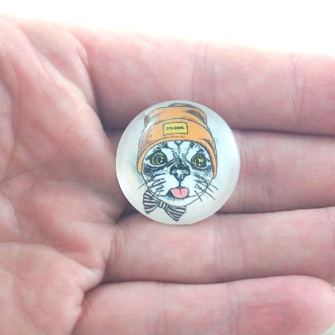 KABOSZON SZKLANY KOT W CZAPCE 14 mm