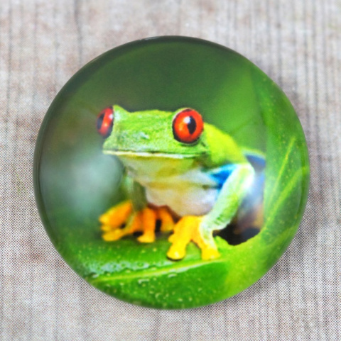 KABOSZON SZKLANY ŻABA ZIELONA 18 mm