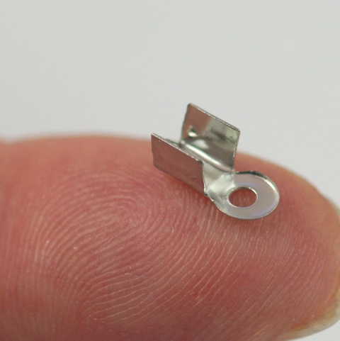 KOŃCÓWKA ZACISK SREBRNA 12x4 mm 10 szt.