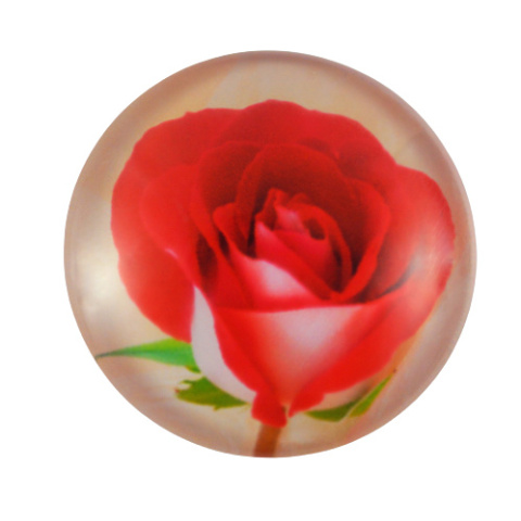 KABOSZON SZKLANY CZERWONA RÓŻA 20 mm.