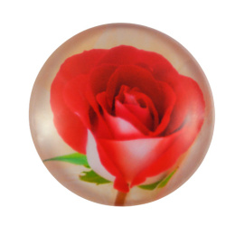 KABOSZON SZKLANY CZERWONA RÓŻA 25 mm.