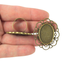 BAZA PIERŚCIONKA OWALNA W KOLORZE STAREGO ZŁOTA