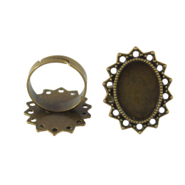 BAZA PIERŚCIONKA OWALNA W KOLORZE STAREGO ZŁOTA