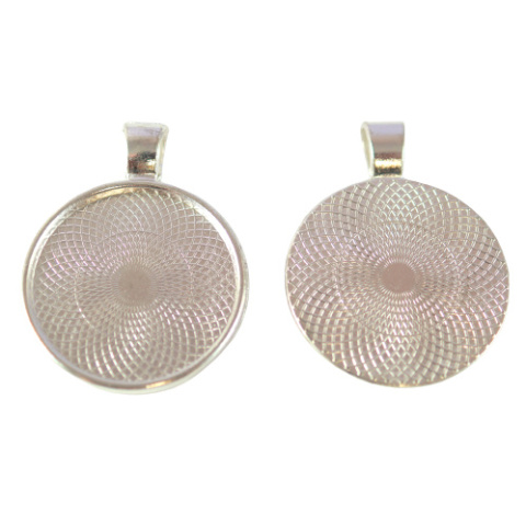 BAZA WISIORKA DO KABOSZONA SREBRNA 20 mm.