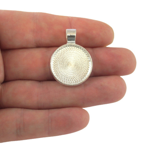 BAZA WISIORKA DO KABOSZONA SREBRNA 20 mm.