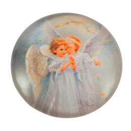 KABOSZON SZKLANY DWA ANIOŁKI 25 mm.