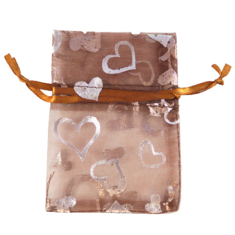WORECZEK Z ORGANZY BRĄZOWY SERDUSZKA