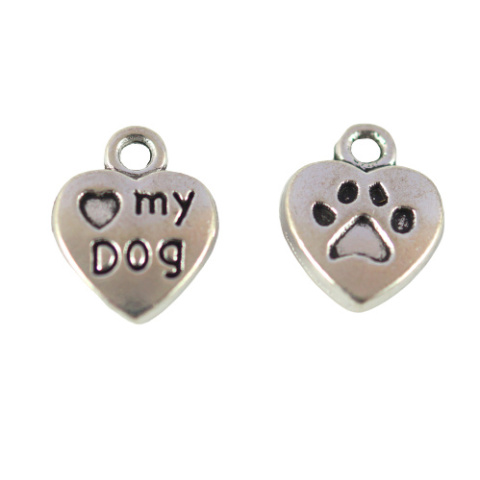 ZAWIESZKA SREBRNA SERCE I LOVE MY DOG