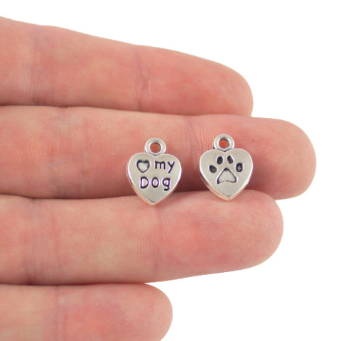 ZAWIESZKA SREBRNA SERCE I LOVE MY DOG