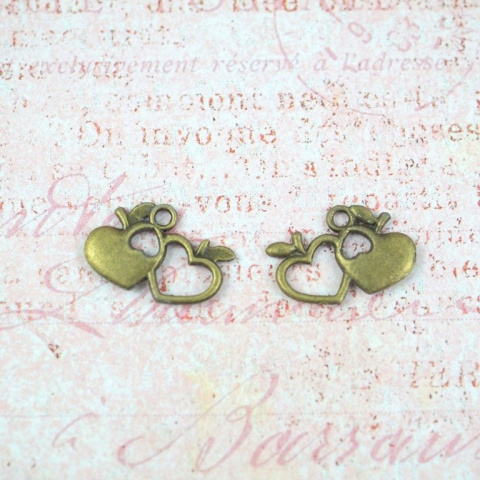 ZAWIESZKA DWA SERCA STARE ZŁOTO