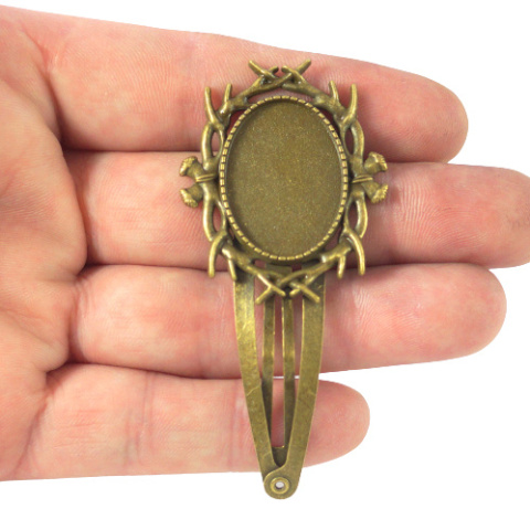 BAZA SPINKI DO WŁOSÓW NA KABOSZON OWALNY18x25mm