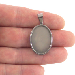 BAZA WISIORKA DO KABOSZONA OWALNA 18x25 mm.