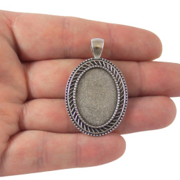 BAZA WISIORKA DO KABOSZONA OWALNA 18x25 mm