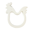 DREWNIANA OZDOBA KOGUCIK AŻUROWY BIAŁY