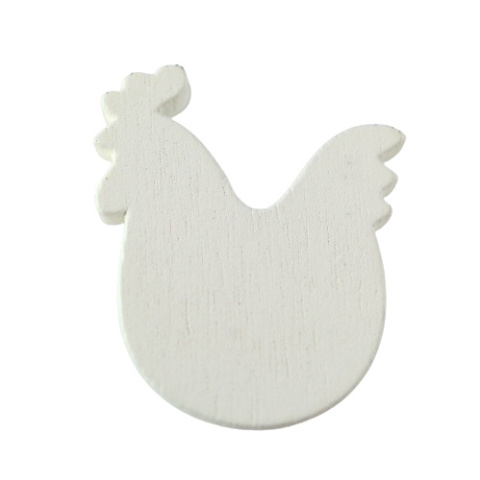 DREWNIANA OZDOBA KURKA BIAŁA