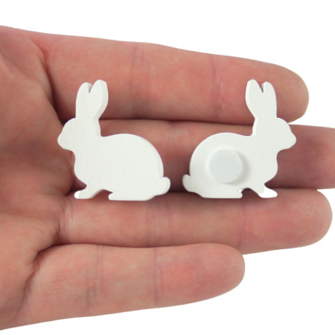 DREWNIANA OZDOBA ZAJĄCZEK BIAŁY