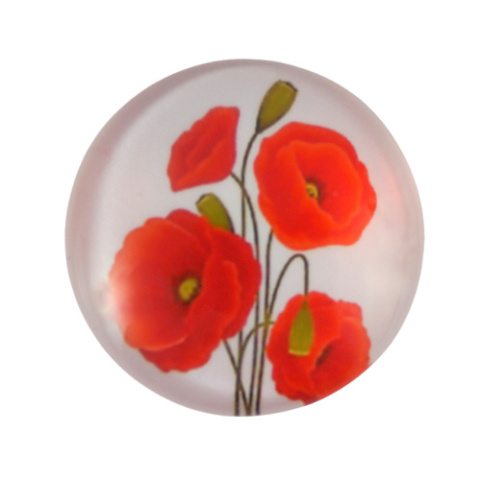 KABOSZON SZKLANY CZERWONE MAKI 25 mm