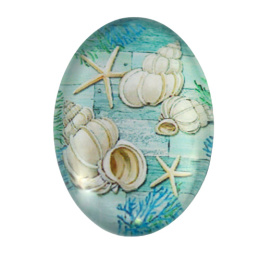 KABOSZON SZKLANY OWALNY MUSZLE 18x25 mm.