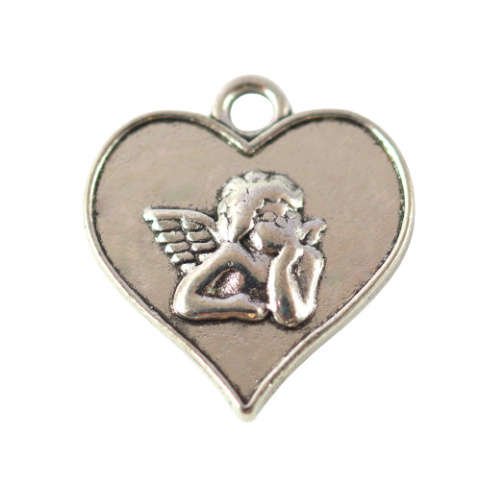 ZAWIESZKA SREBRNA SERCE ANIOŁEK