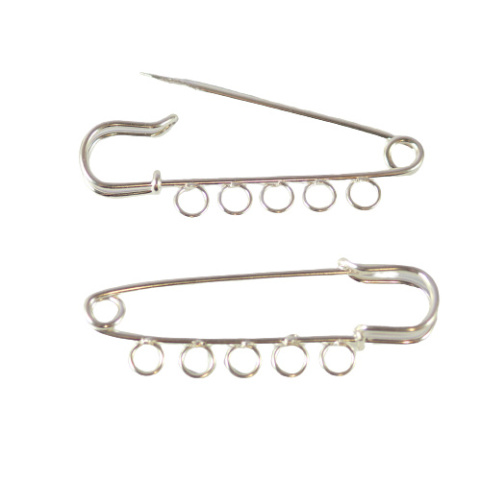 BAZA BROSZKI AGRAFKA SREBRNA 50 mm. 5 otworów.