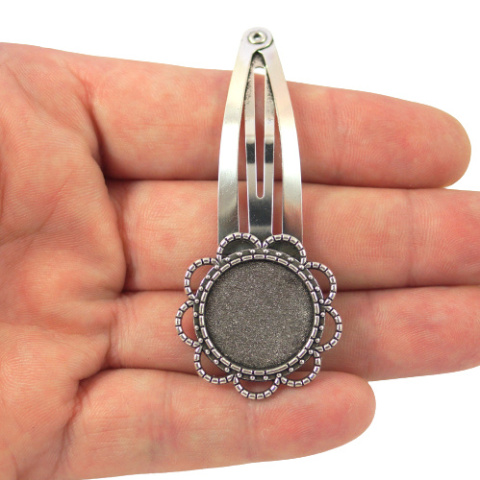 BAZA SPINKI DO WŁOSÓW NA KABOSZON OWALNY 18 mm.