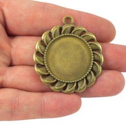 BAZA WISIORKA DO KABOSZONA STARE ZŁOTO 25 mm.