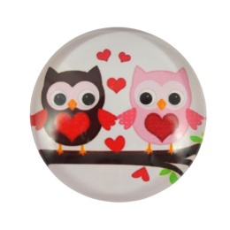 KABOSZON SZKLANY DWIE SOWY 25 mm