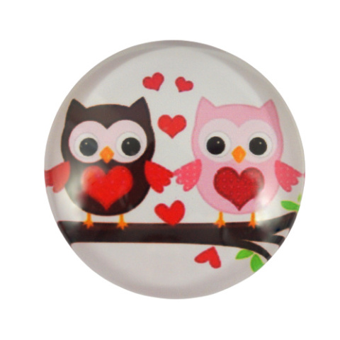 KABOSZON SZKLANY DWIE SOWY 25 mm