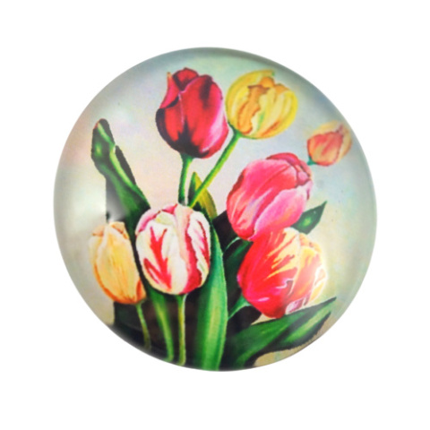 KABOSZON SZKLANY KOLOROWE TULIPANY 25 mm.