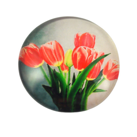 KABOSZON SZKLANY CZERWONE TULIPANY 25 mm.