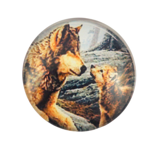 KABOSZON SZKLANY WILCZYCA Z WILCZKIEM 20 mm.