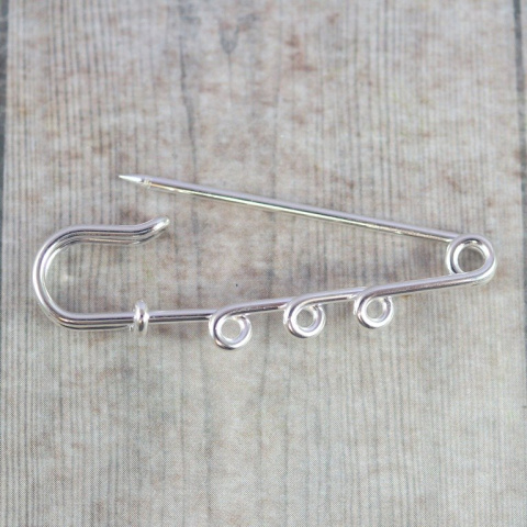 BAZA BROSZKI AGRAFKA SREBRNA 50 mm 3 otwory.