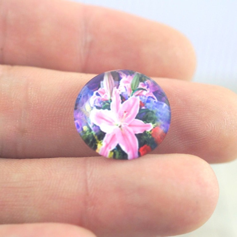 KABOSZON SZKLANY KWIATY 18 mm