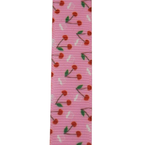 TASIEMKA WSTĄŻKA OZDOBNA WIŚNIE 2m