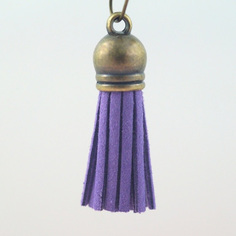 CHWOST-ZAWIESZKA ZAMSZOWA Z METALOWĄ KOŃCÓWKĄ W KOLORZE STAREGO ZŁOTA