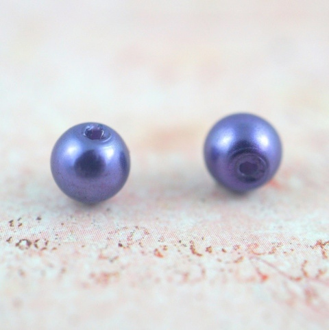 KORALIK PEREŁKA CIEMNO FIOLETOWA 6 mm ,20 szt.