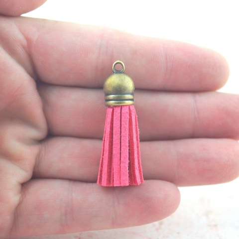 CHWOST ZAMSZOWY Z METALOWĄ KOŃCÓWKĄ W KOLORZE STAREGO ZŁOTA